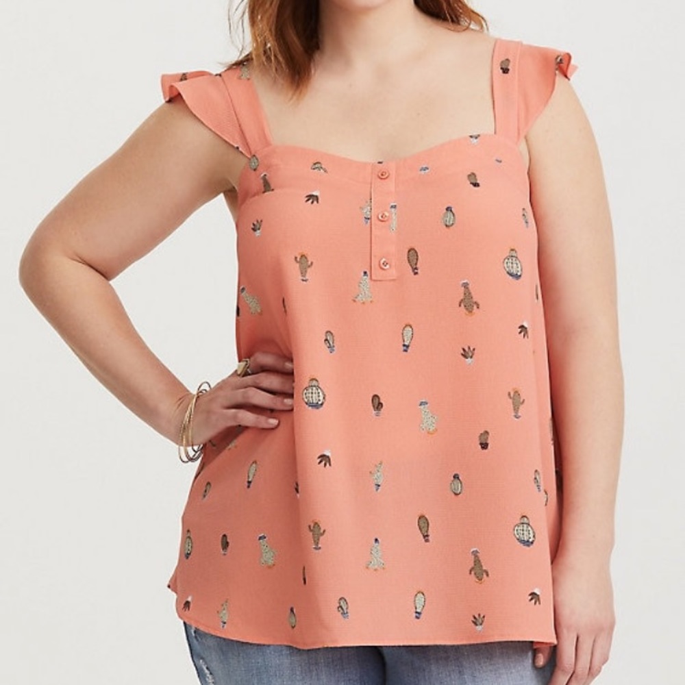 PLUS SIZE ❤️ Torrid Cactus Print Blouse
